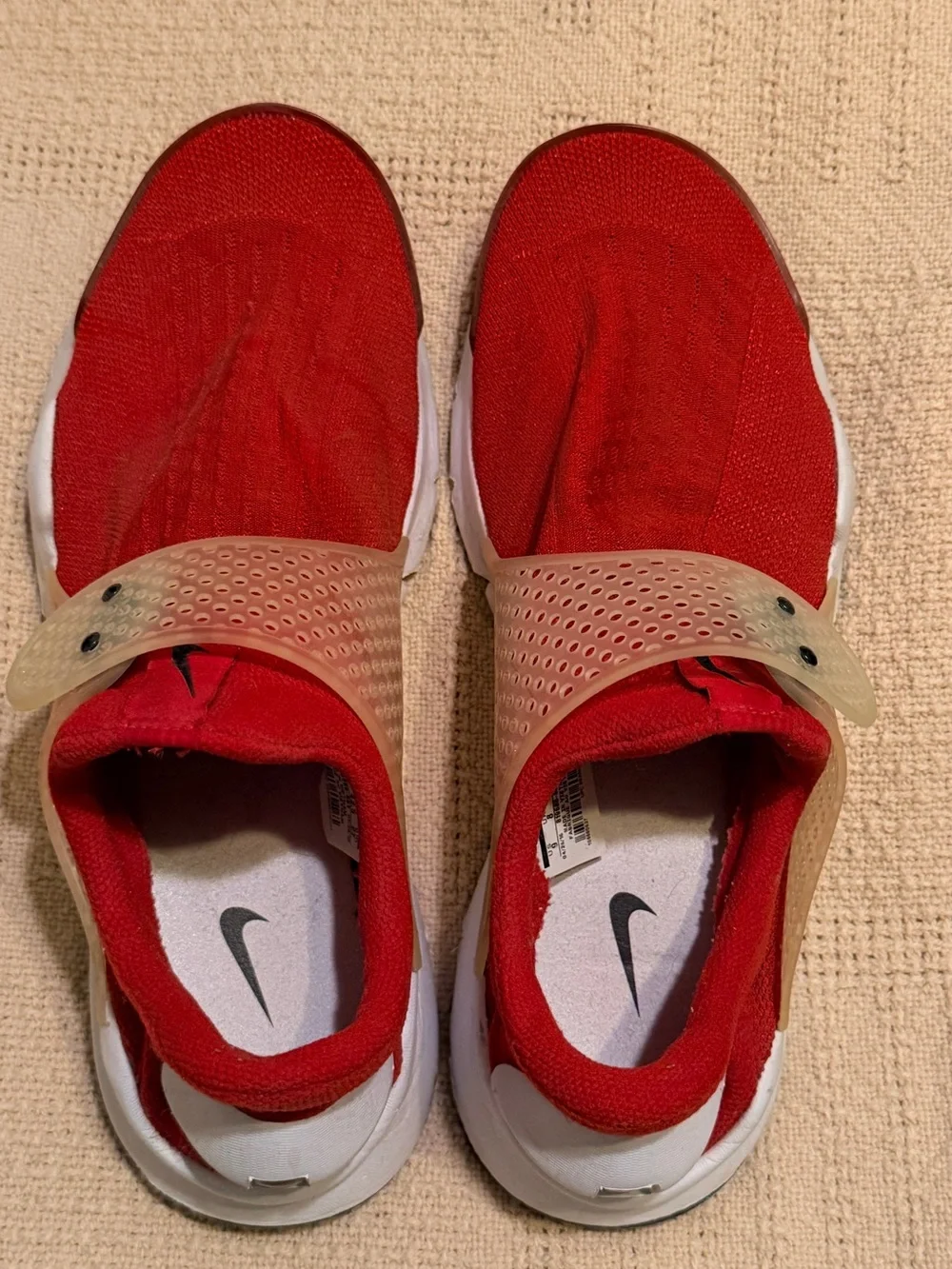 Nike Sock Dart Red Slip-On Sneakers with Translucent Strap